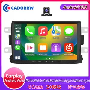 8" Für Dacia Duster Sandero Logan Renault Captur Carplay Autoradio GPS Navi 64GB - Bild 1 von 24
