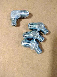 BIG DOG MOTORCYCLES FLARE OIL LINE FITTINGS 90 & 45 * 1/8 NPT SET 4 HARLEY AIH - Picture 1 of 1