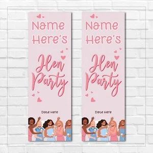 2 PERSONALISED PORTRAIT HEN PARTY BANNERS - Design 1 - Picture 1 of 2