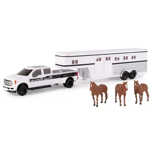 1/32 Ford F-350 Super Duty Pickup mit Schwanenhals Pferdeanhänger & Pferde Ertl 46800 - Bild 1 von 3