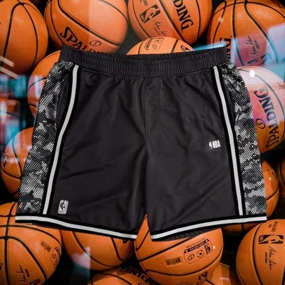 Pantalones Cortos Oficial Marca NBA Gris Negro Blanco Baloncesto Gimnasio Entrenamiento Para Hombre Talla L Foto 1 de 4