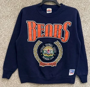 Vintage 90s Nutmeg Mens Medium Chicago Bears Embroidered Crewneck Sweatshirt USA - Picture 1 of 13