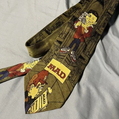 Corbata de seda Mad Magazine 1992 vintage para hombre Alfred E. Neuman Foto 1 de 3