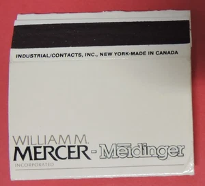 WILLIAM M MERCER-MEIDINGER INC ADVERTISING MATCHBOX SLIP COVER - Picture 1 of 2