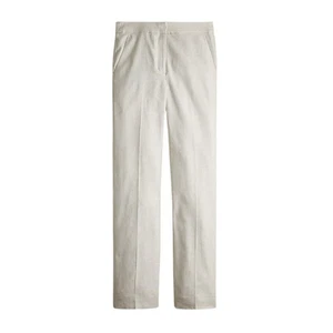 Pantalones J.Crew Kate Pierna Recta Mezcla Lino Beige Nuevos con Etiquetas Talla 6 Tiro Alto 28" Entrepierna - Imagen 1 de 5