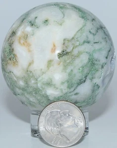 AAA Brazilian Moss Agate Druzy Sphere / 2.44" (61.97mm) / 10.90 oz (309gr) 3384 - Picture 1 of 15