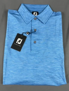 FootJoy Golf Shirt Polo Space Dye Lisle Medium Blue Brilliant NWT MSRP $80 - Picture 1 of 6