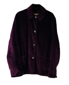 VTG 90s Eddie Bauer Womens Large Wide Whale Corduroy Heavyweight Button Shirt - Picture 1 of 7