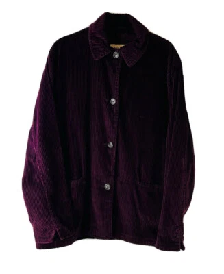 Camisa De Colección Años 90 Eddie Bauer Mujer Grande Ancha Ballena Pana Peso Pesado Botones Foto 1 de 4