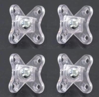 SET 4 SUPPORTI STAFFE UNISCI FISSA ANGOLI A 90° IN PLASTICA TRASPARENTE  - Immagine 1 di 3