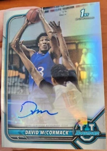DAVID MCCORMACK 2021-22 BOWMAN UNIVERSITY 1° CROMO RC RIFRATTORE AUTOGRAFO - Foto 1 di 3
