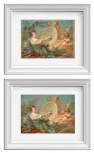 Vintage Angels Wall Art Print French Typography ~ Allegory of Painting ~ Giclee - Picture 1 of 3
