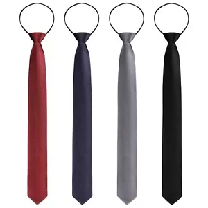 4 Pieces Zipper Ties for Men Adjustable Men's Neckties Zip on Tie for Men Zip... - Picture 1 of 7