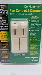 Pass Seymour LSDC163-PLAV De-Hummer Fan Control Dimmer Light Almond FREE SHIP b - Picture 1 of 4