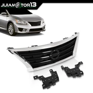Carcasa cromada apta para Nissan Sentra con inserción de plástico negro 2013-2015 rejilla - Imagen 1 de 12