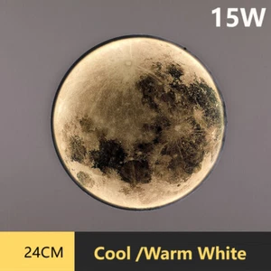 15W Moon Wall Lamp Printed Ceiling Lamp Wall Walkway White/Warm/ light - Picture 1 of 10
