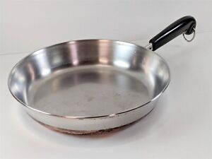 1801 REVERE WARE 10" Skillet Frying Pan COPPER CLAD Clinton ILL