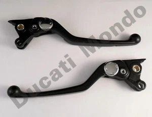 Schwarz vorne Brems- & Kupplungshebel Paar verstellbar Aprilia Bimota Ducati 8mm Pivot - Bild 1 von 1