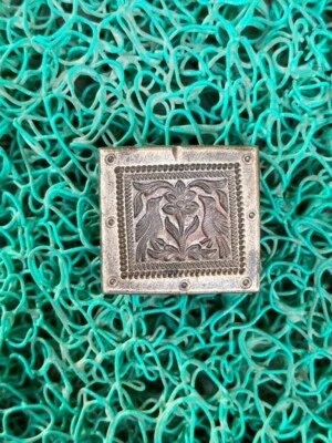 Ancient Old Rare Bronze Hand Carved Birds Floral Design Figured Jewelry Mold Die - Image 1 of 4