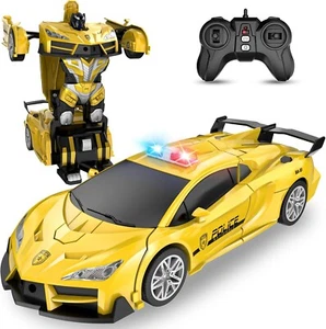 Remote Control Car for Kids Rc Cars for Boys,One Button Transformation Yellow - Picture 1 of 8