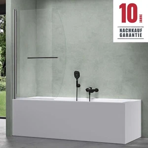 Duschwand für Badewanne Badewannenaufsatz Badewannenfaltwand ESG GLAS  C112 Neu - Bild 1 von 11