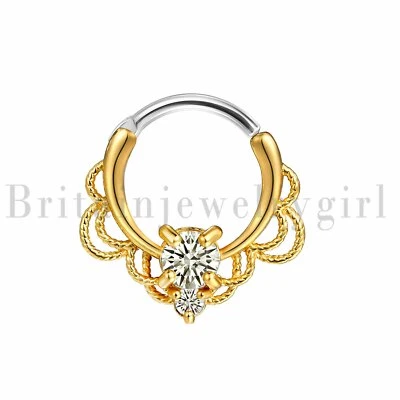 Aro nariz tabique clicker titanio 16G anillos daith suspensión cuerpo piercing joyería Foto 1 de 4