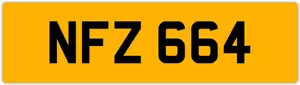 NFZ 664 N 3x3 DATELESS PRIVATE NUMBER PLATE NAT NAD NADIA NEL NEIL NIALL NINA NS - Picture 1 of 1