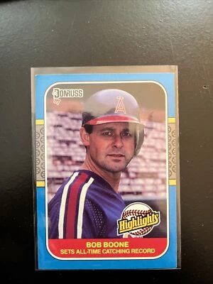 1987 Donruss Highlights California Angels Baseball Card #41 Bob Boone - Image 1 of 2