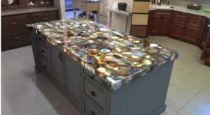 Kitchen Countertop/Rectangle Shape Agate Coffee Slab Top, Agate Stone Sofa Table - Picture 1 of 5