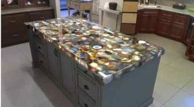 Kitchen Countertop/Rectangle Shape Agate Coffee Slab Top, Agate Stone Sofa Table - Image 1 of 4