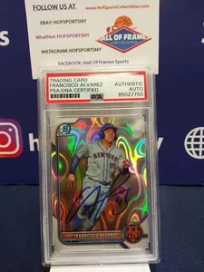 FRANCISCO ALVAREZ 2022 BOWMAN CHROME SHIMMER AUTO PSA #310/299 - Picture 1 of 1