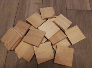 100mm  SQUARE REDWOOD PLAQUES (12mm thick) WOODEN BLOCKS BLANKS (pack of 20)
