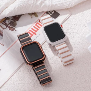 Luxus Keramik Damen Armband Mit Schutzhülle Für iWatch Series 10 9 8 6 SE Ultra - Picture 1 of 16