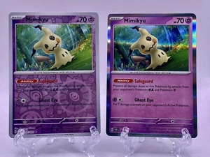 Pokémon TCG 2X Mimikyu 037/091 Paldean Fates Holo & Reverse Holo Rare - NM - Picture 1 of 2