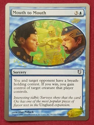 Magic The Gathering UNHINGED MOUTH TO MOUTH blue card MTG - Image 1 of 2