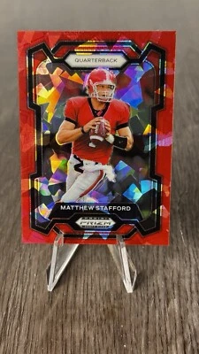 2024 Panini Prizm Draft Picks - Red Cracked Ice #74 Matthew Stafford - Imagem 1 de 2