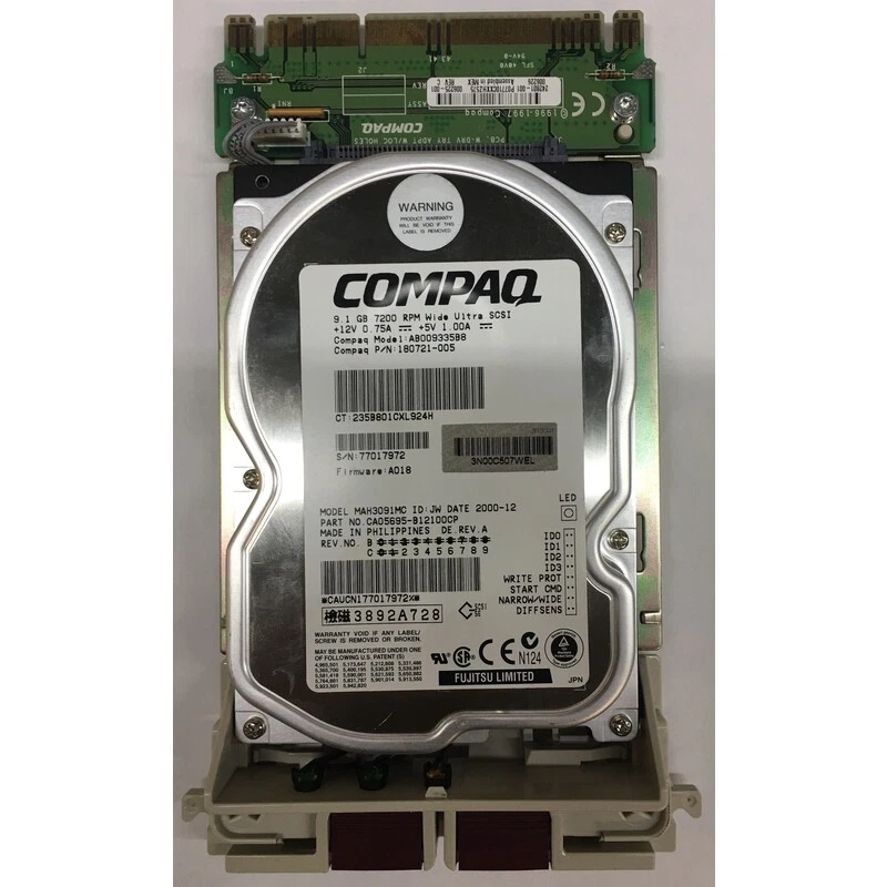 180721-005 - Compaq 9.1GB 7200 RPM SCSI 3.5" HDD 80 pin - Image 1 of 1