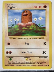 LP Diglett 47/102 - sin sombras - tarjeta base de Pokémon 1999 envío combinado $2 - Imagen 1 de 3