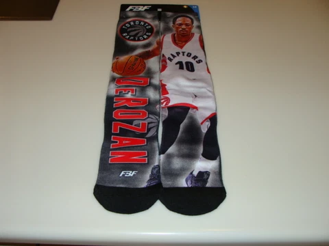 Toronto Raptors NBA DeMar DeRozan Basketball Pair Socks Sublimated Large (10-13) Cover