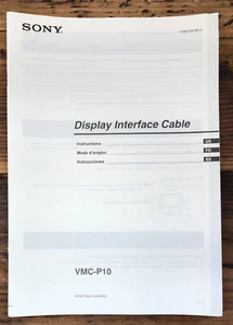 Sony VMC-P10 Interface Cable Owners / User Manual *Original* #2 - Picture 1 of 1