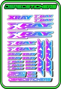 XRAY RC A5 STICKER SHEET NT1 T4 XB9 RX8 ELECTRIC NITRO CAR DECALS R/C PINK/B W - Picture 1 of 9