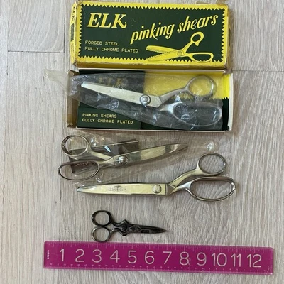 Lote Tijeras Tijeras Vintage Costura Artesanía Wiss Jengibre Grifo Alce Foto 1 de 4