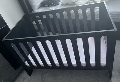 Baby Elegance Tom Black Cot Unique Design 120cm X 60cm - Image 1 of 4