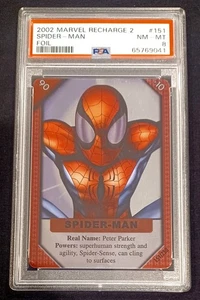 2002 Marvel Spider Man Foil, Recharge 2, POP 1, PSA8 MINT, FREE shipping - Picture 1 of 4