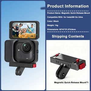 Soporte magnético de montaje adaptador de liberación rápida para cámara insta360 go ultra - Imagen 1 de 8
