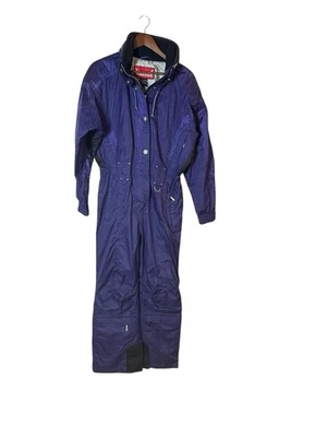 Vintage 80s 90s Marker Purple One Piece Ski Suit Women’s L Full Zip Hong Kong - Image 1 of 4