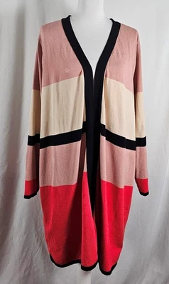 Alfani женщин открытый кардиган розы слоновой кости черный длинные рукава вискоза нейлона 3 X - Изображение 1 из 4