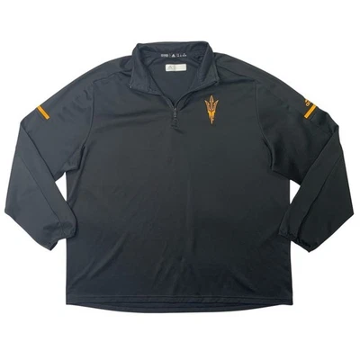 Camisa Pullover Arizona State Sun Devils Hombres 2XL Negra 1/4 Cremallera Entrenadores Adidas ASU Foto 1 de 4