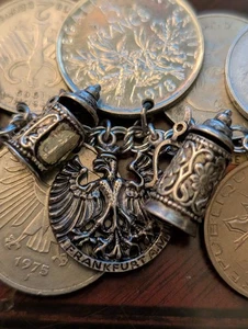 De Colección Monedas Europeas Y 3 800 Plata Dije Pulsera 22 Monedas 7" Alemania Austria - Imagen 1 de 20