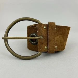 Topshop Brown Suede Studs Causal Vintage Y2K Belt Size M/L 42" Long Length - Picture 1 of 11